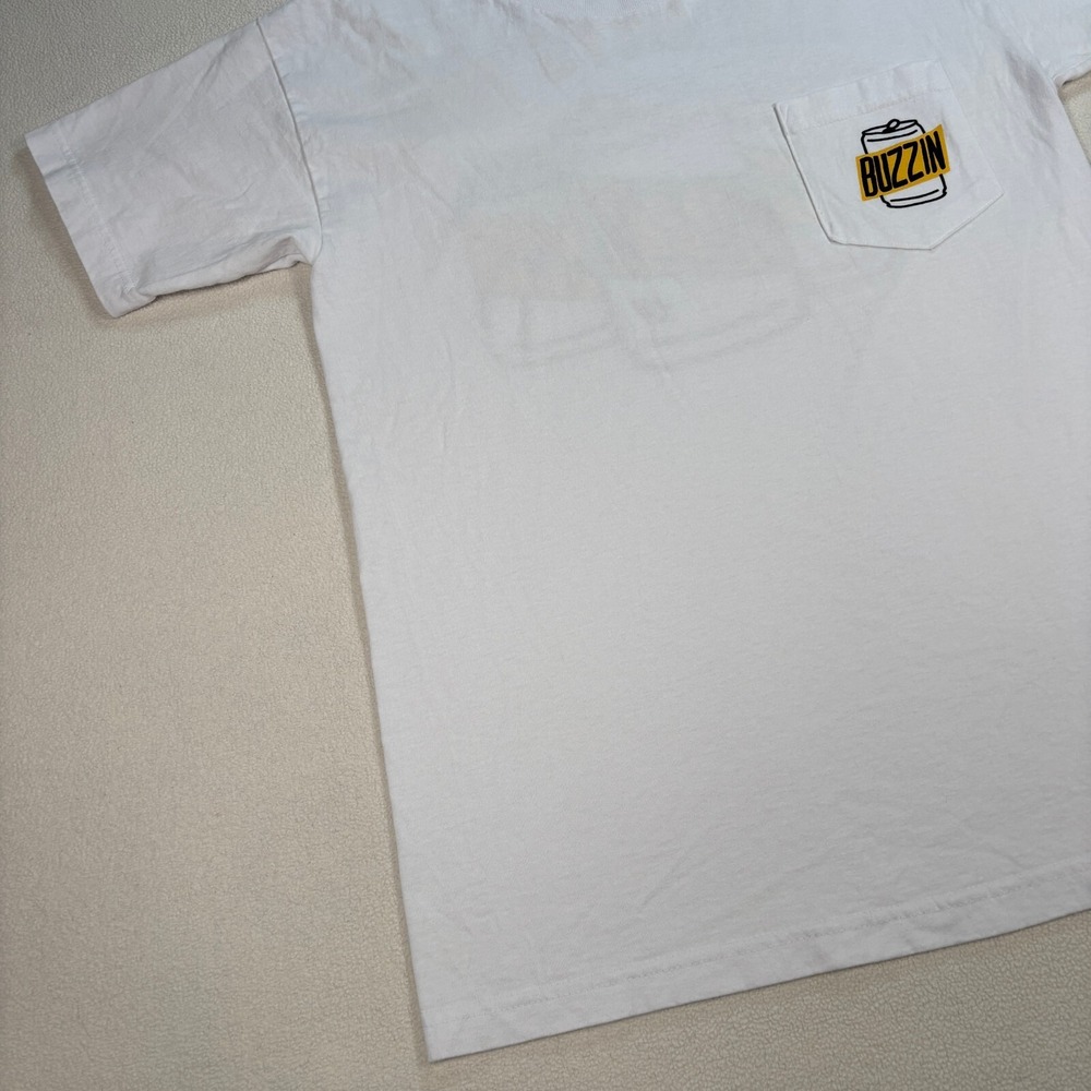 Bayside Heavyweight Beer Buzz T-Shirt Men's M White Preshrunk Cotton Made in USA - Picture 6 of 13